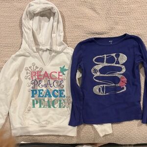 Carter's White and Blue Peace Hoodie and Tee Set